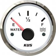 KUS Pactrade Marine Boat 2'' SS316 Water Tank Level Gauge Indicator Empty Full Red/Yellow 12V/24V 52mm 240-33ohms